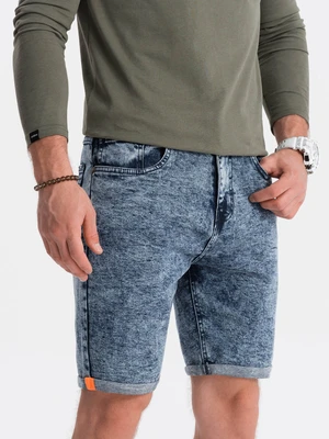 Ombre Men's denim marbled shorts - blue