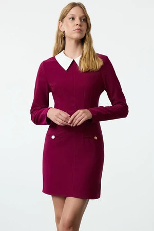 Trendyol Purple Collar Detailed Woven Dress