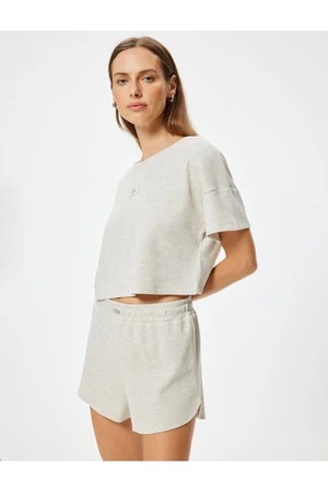 Koton Shorts Pajama Bottoms with Elastic Waist Label Detail