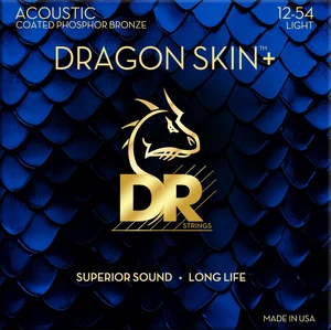 DR Strings Dragon Skin+ Coated Phosphor Bronze Light 12-54 Cordes de guitares acoustiques