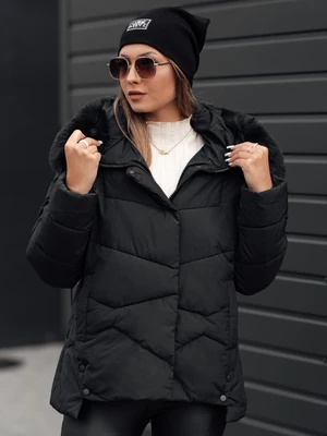 Women&#039;s winter jacket FIXMIX quilted with hood black Dstreet