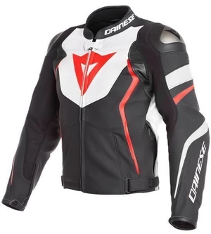 Dainese Avro 4 Black Matt/White/Fluo Red 52 Kurtka skórzana