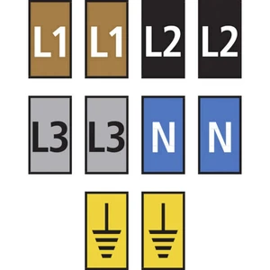 HellermannTyton WIC2-L1,L2,L3,N,Earth-PA66-MIX označovací klip na káble Odtlačok (Káblový značkovač) Erde  561-02300