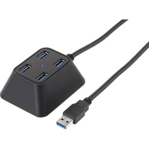 Renkforce "Desktop" 4 porty USB 3.0 hub so stavovými LED čierna