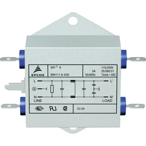 TDK B84111AA30 odrušovací filter samohasiace 250 V/AC 3 A 1.5 mH (d x š x v) 70 x 76.5 x 22.3 mm 1 ks