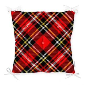 Sedák na stoličku Minimalist Cushion Covers Flannel Red Black, 40 x 40 cm