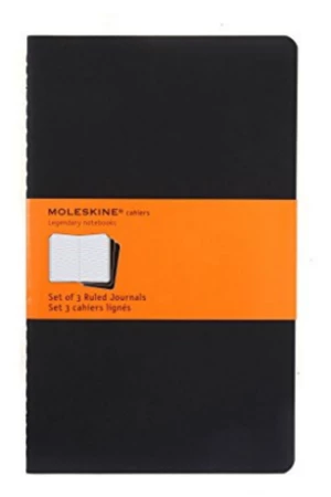 Moleskine - Notesy 3 ks - černé, čisté L