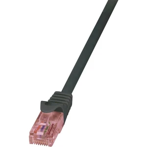 LogiLink CQ2033U RJ45 sieťové káble, prepojovacie káble CAT 6 U/UTP 1.00 m čierna samozhášavý, s ochranou 1 ks