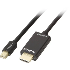 LINDY Mini-DisplayPort / HDMI káblový adaptér #####Mini DisplayPort Stecker, #####HDMI-A Stecker 3.00 m čierna 36928  ##