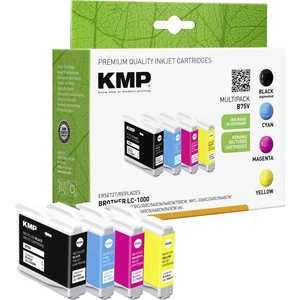 KMP Ink cartridge náhradný Brother LC1000BK, LC1000C, LC1000M, LC1000Y kompatibilná balenie po 4 ks čierna, zelenomodrá,