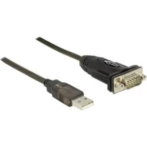 Adaptér USB Delock [1x USB 1.1 zástrčka A - 1x RS232 zástrčka ] černá lze šroubovat