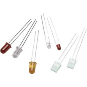 LED dioda s vývody Avago Technologies, HLMP-1440, 20 mA, 3 mm, 2,1 V, 45 °, 45 mcd, žlutá