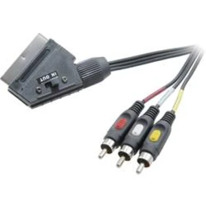 SCART / kompozitní cinch TV, přijímač kabel SpeaKa Professional SP-7869848, 2.00 m, černá