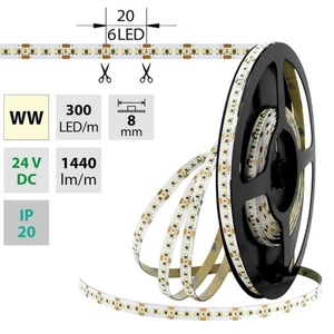 LED pásek McLED 24V teplá bílá š=8mm IP20 18W/m 300LED/m SMD2216 ML-126.736.60.0