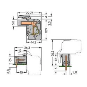 Zásuvkový konektor do DPS WAGO 732-108/026-000, 59.90 mm, pólů 8, rozteč 7.50 mm, 25 ks