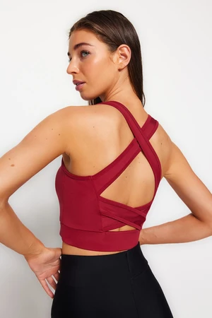 Trendyol Square Neck Sports Bra with Magenta Support/Sculpting Back Detail