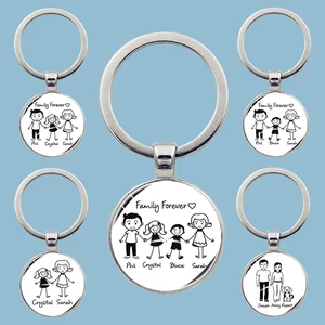 Custom Beautiful Family Photo Keychain Custom Mom Dad Daughter Son Pet Trinket Backpack Accessories Diy Customizable