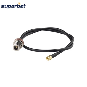 Superbat N Female Bulkhead O-ring to SMA Male Straight Pigtail Cable RG58 50cm for Wireless