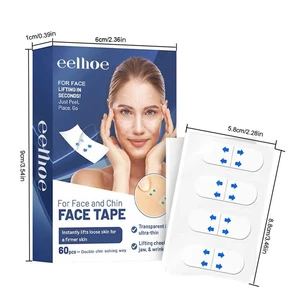 60pcs Invisible Face Lifter Tape Waterproof V Face Adhesive Tape Face Lift Tape Face Lift Tools Anti-Wrinkle Facelifting Patch