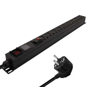 Universal socket PDU 3500W high-power 9 output Power Strip Network Cabinet Aluminum Alloy Break Switch 2m Extension Cord