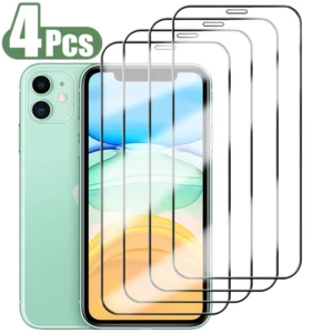 4pcs Full Cover Screen Protector With Tempered Glass For IPhone14 13 12 11 Pro Max