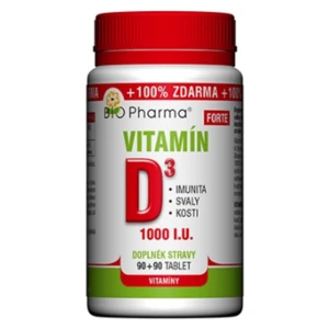 BIO PHARMA Vitamín D3 Forte 1000 I.U. 90+90 tablet