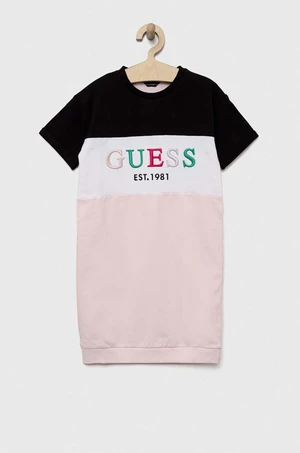 Dívčí šaty Guess růžová barva, mini