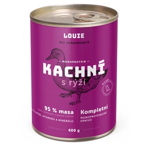 LOUIE Kachní s rýží konzerva pro psy 400 g