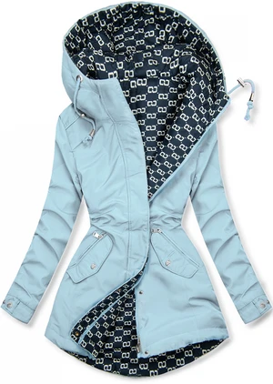 Oboustranná přechodná parka babyblue/tmavě modrá