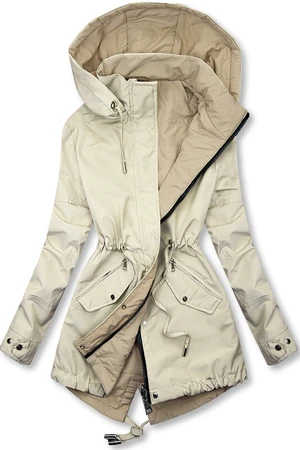 Wendejacke mit abnehmbarer Kapuze Ecru/Beige