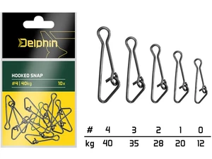 Delphin karabinka hooked snap 10 ks - velikost 3 nosnost 35 kg