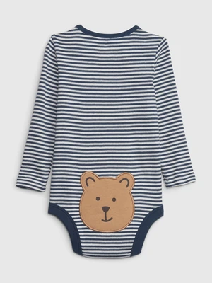 White and Blue Children's Striped GAP Bodysuit