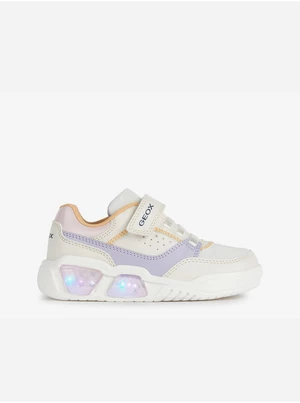 Light purple-white Geox girls' sneakers