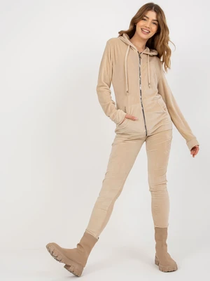 Women's velour set - beige