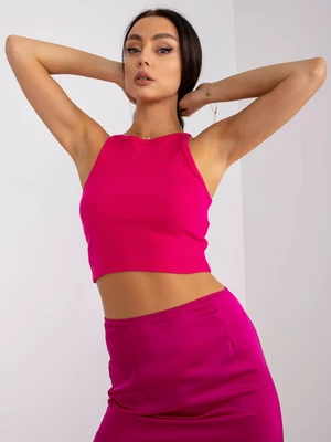 Fuchsia Strip Crop Top by Margo RUE PARIS