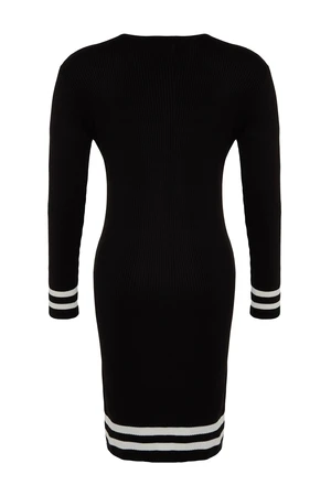 Trendyol Curve Black Stripe Detailed Sweater Dress