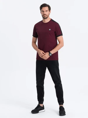 Ombre Men's cotton t-shirt with contrasting inserts