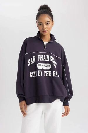 DEFACTO Oversize Fit Long Sleeve Sweatshirt