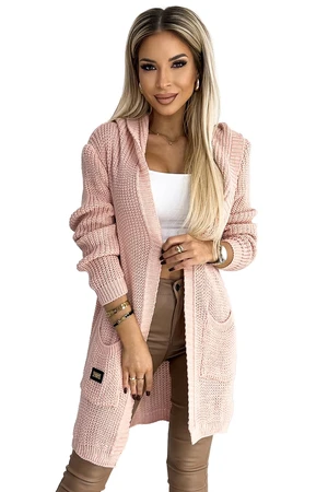 Women's cardigan with hood, pockets and Numoco patch