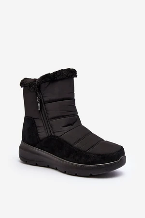 Women's snow boots with fur black primose