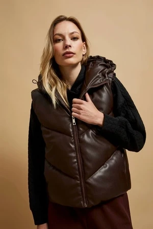 Quilted vest with hood