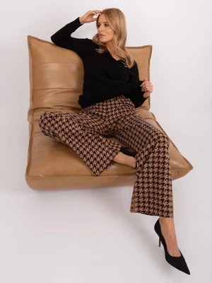 Black and camel knit trousers