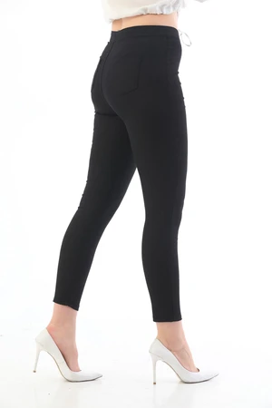 BİKELİFE Black Plus Size High Waist Lycra Gabardine Leggings Trousers.