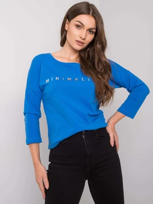 Lady's dark blue blouse with inscription