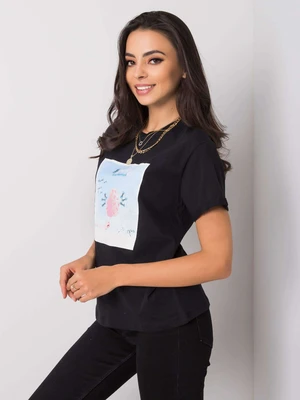 Black T-shirt with print