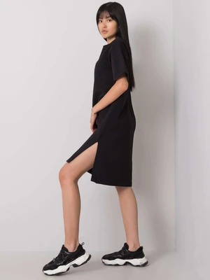 RUE PARIS Black basic dress