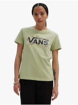 Light Green Women's T-Shirt VANS Trippy Paisley Crew - Women