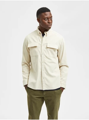 Cream Corduroy Shirt Selected Homme Regasgar - Men