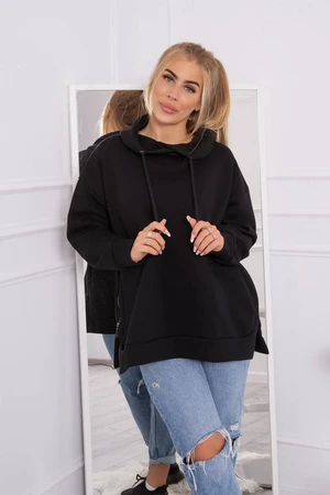 Insulated sweatshirt with zipper on the side black