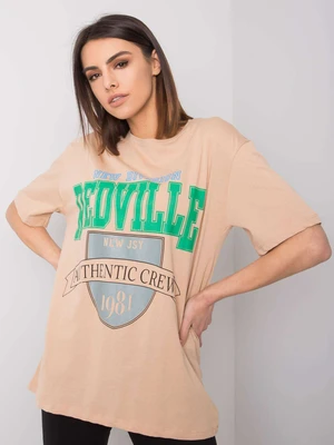 Beige T-shirt with print Billie RUE PARIS